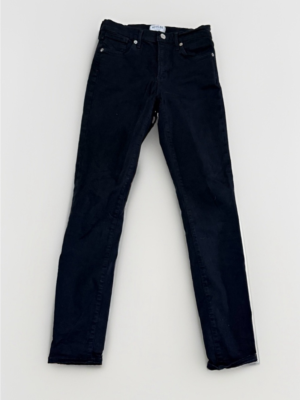 AGOLDE Filter Free Sophie High Rise Skinny Jeans Black Denim Size 25